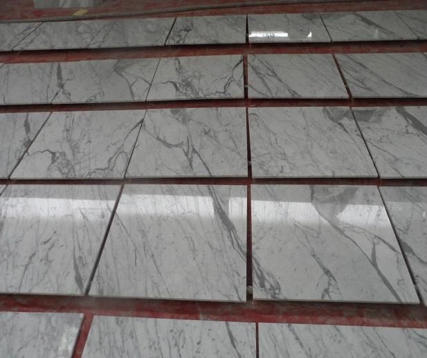 Carrara White Gold Polished Marble Tile for Bathroom Decor