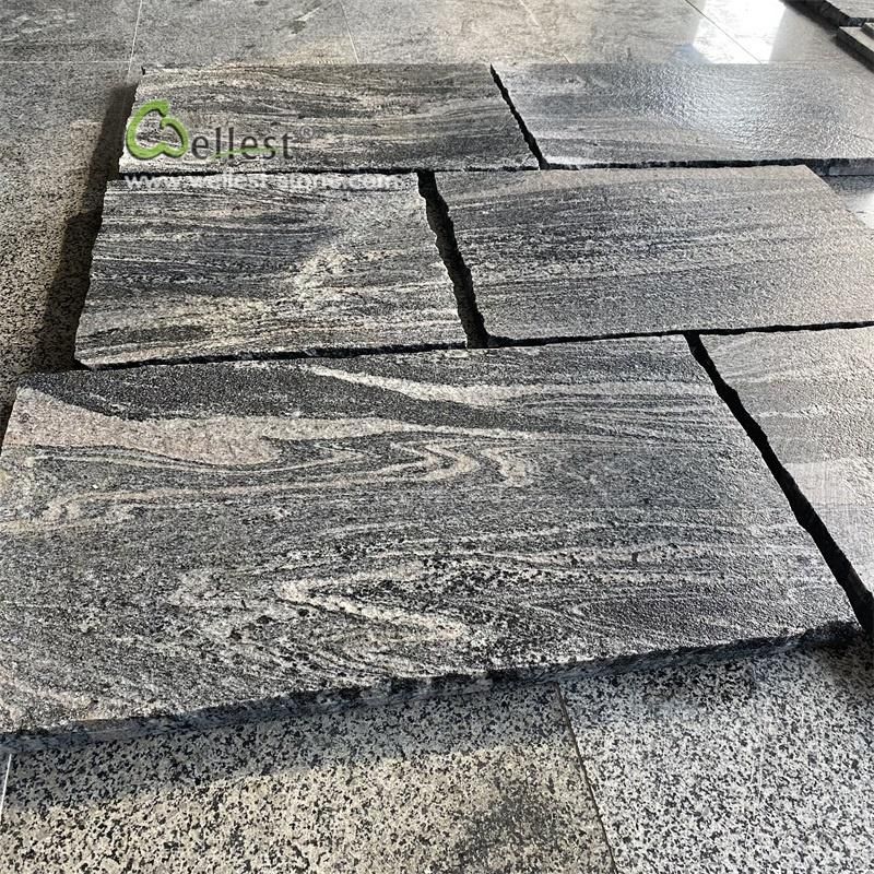 Hot Sale Natural New Santiago Grey with Beautiful Vein Granite Paver Tile with Anti-Slip Finishing