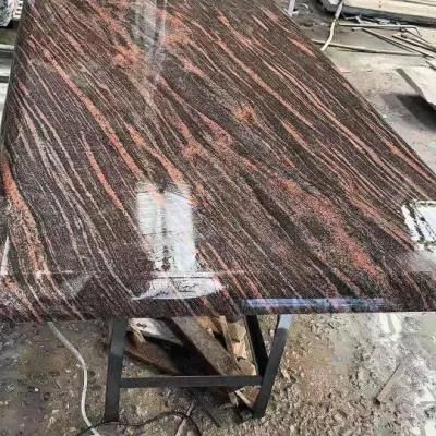 Colorful Aurora Red Granite Tombstone Memorial Headstone Big Slabs