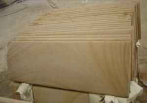 Yellow Woodvein Honed Sandstone Tile for Flooring