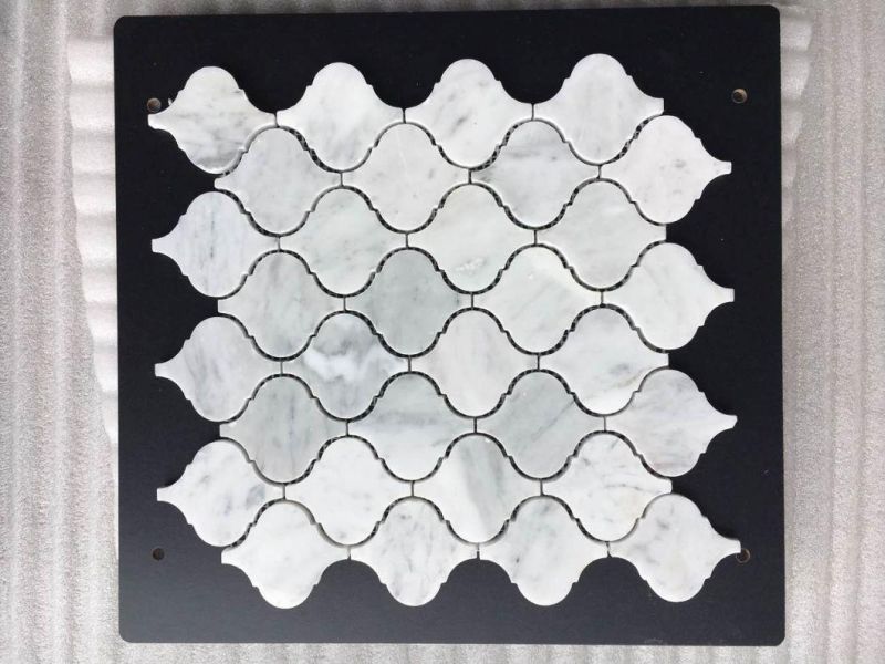 Natural Basketwave White Marble Carrara Mosaic for Wall/ Floor Decoration