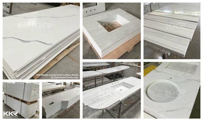 Kkr Marble Look Solid Surface Thermoforming 12mm Thick Sheet