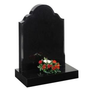 Hand Carved Absolute Black Granite Gravestones Headstone Tombstone