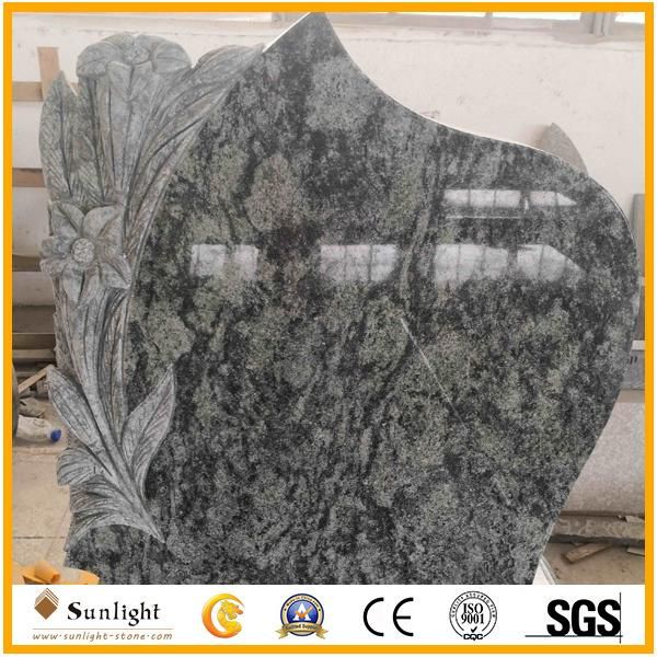 Natural Stone Himalayas Blue Granite Tombstone Hy 04 for Cremetery Garden