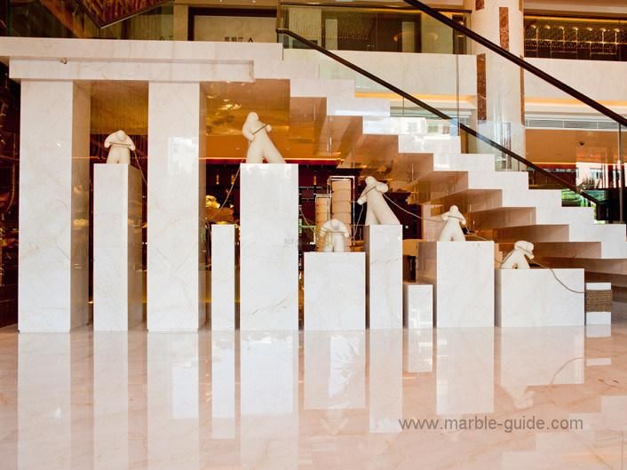 Natural Polished Sofitel Gold Marble Tiles for Flooring/Staircase/Column/Hotel Projects