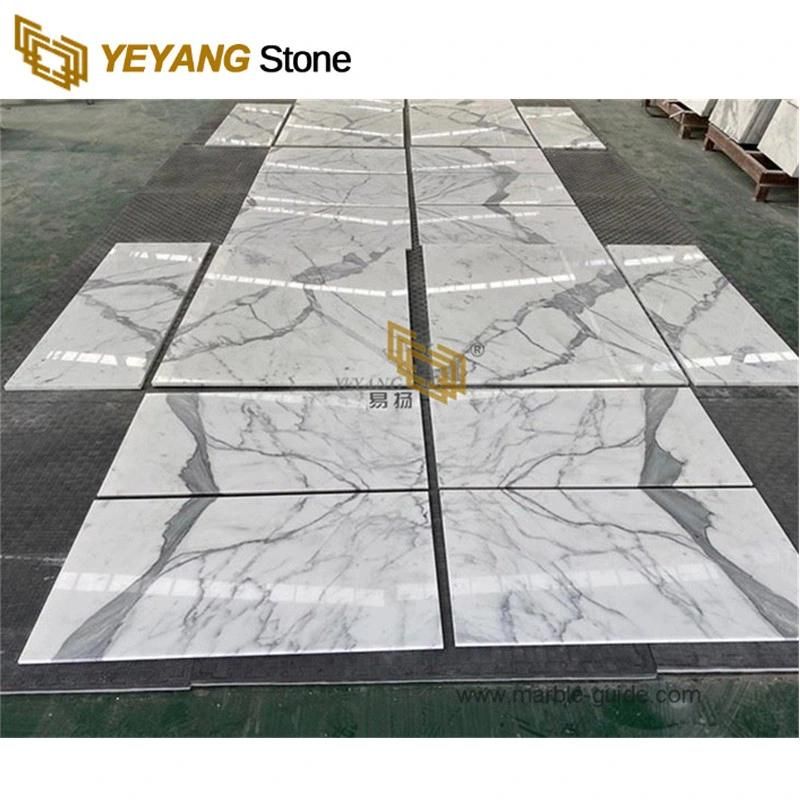 Statuario White Marble Tiles 36X18 for Hotel/Decoration/Wall/Flooring Polished Flooring Tiles