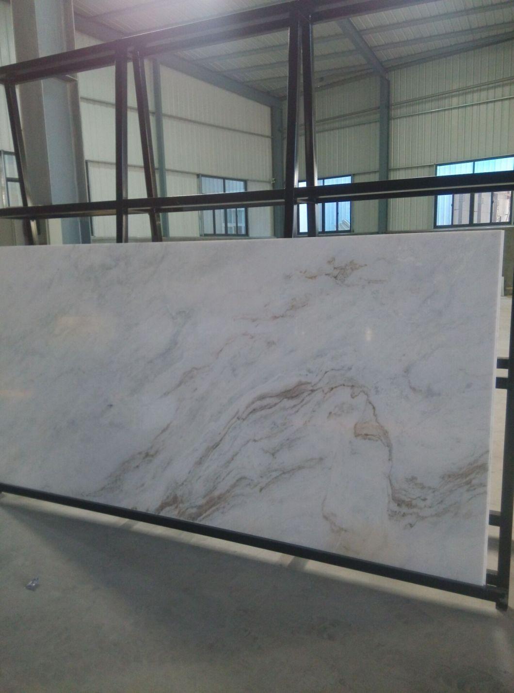 Natural Solid Surface White Marble Tiles/Slabs for Hotel/Hospital/Subway Engineering Design