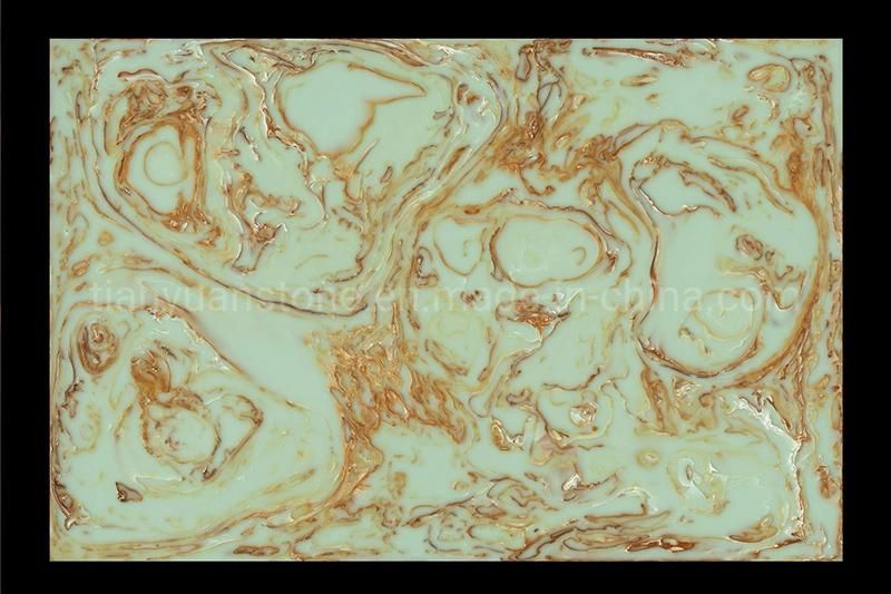 Colorful Yellow White Blue Brown Artificial Onyx Slabs Faux Onyx Panel Manmade Onyx Sheet for Big Wall