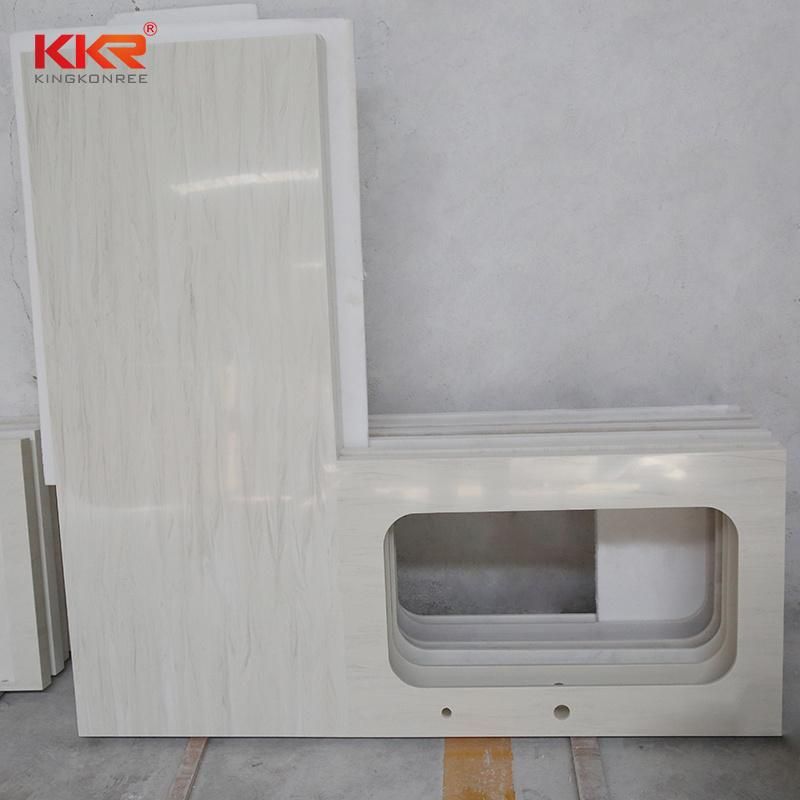Factory Customized Artificial Stone L Shape Vanity Top Solid Surface Stone Countertop