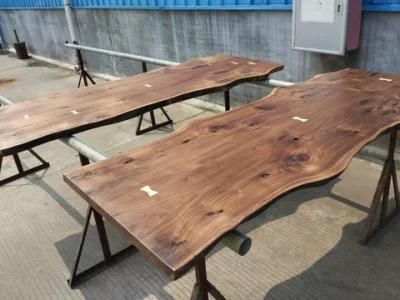 American Walnut Table Top with Live Edge for Kitchen Counter