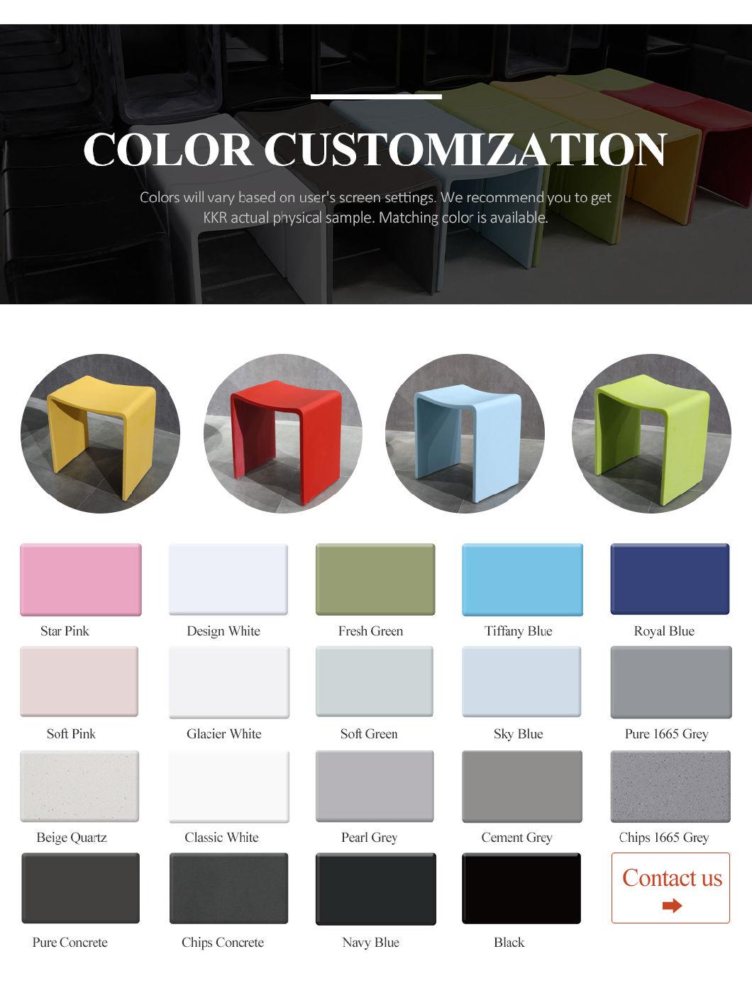 Sanitary Ware Durable Solid Surface Stone Shower Stool European and American Popular Models