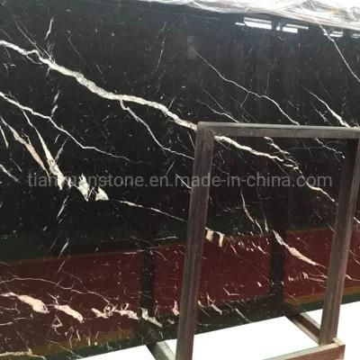 Natural Stone Black Nero Marquina Marble Slabs for Wall/Flooring