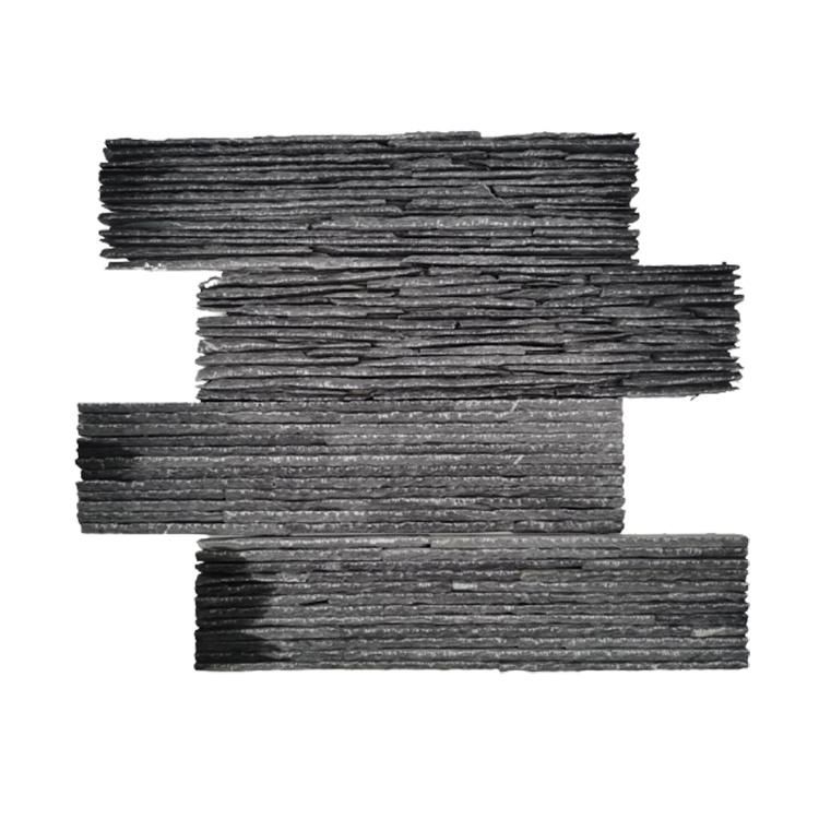 Exterior or Interior Wall Culture Stone Tile Panels Black Slate Waterfall Veneer