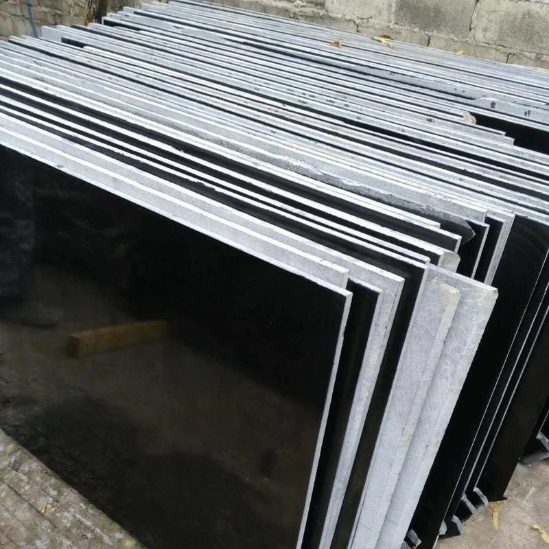 Black Polished Granite Slab as Building Materials for Wall and Floor Decoration
