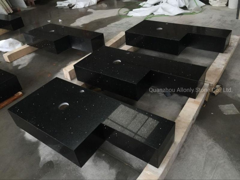 Bullnose China Mongolia Black Granite Kitchen Countertops Colors for Bathroom