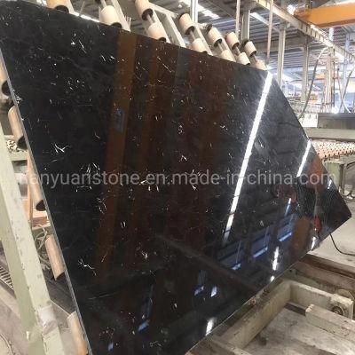 Polished Natural Black Ice Flower Marble for Tiles, Slabs