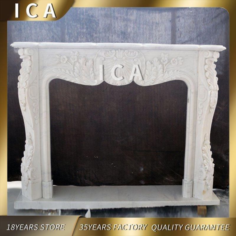 Decorative Natural White Marble Fireplace Marble Stone Fireplace