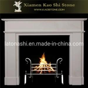 White/Yellow/Black Marble Fireplace Surround