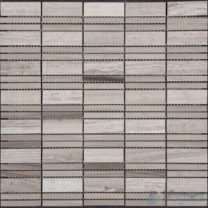Wooden Gray Polished Stream Marble Mosaic