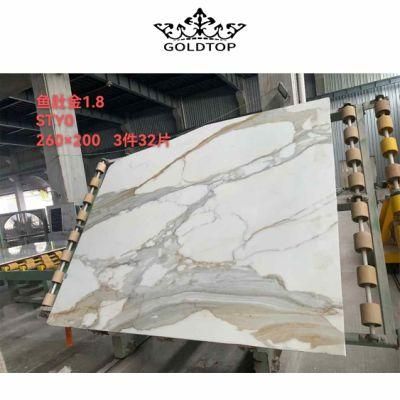 High Level Surface Polished Stone Slabs Calacatta Gold Marble Slab for Kitchen Stone Countertop