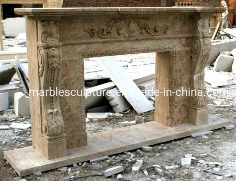 Factory Sale Stone Sculpture Decoration Classic Marble Fireplace (SYMF-046)