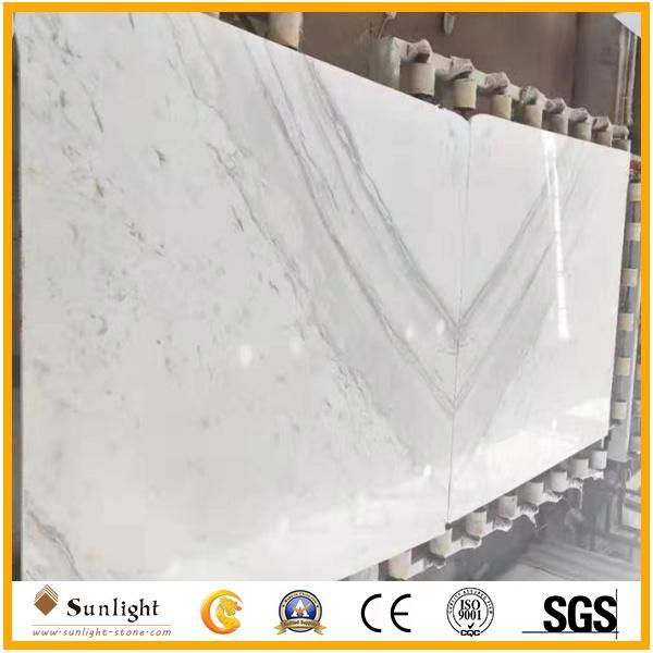 Customize Natural Volakas White Marble Floor Tiles for Kitchen/Bathroom Flooring