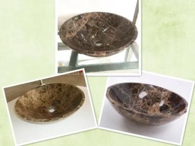 China Stone Dark Emperador/Nero Marquina Marble Washbasin Sinks Hands Washing