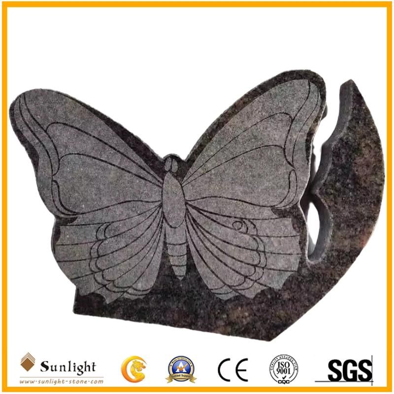 Orion Bahama Blue Granite Piegon Cremation Plaque for Headstone