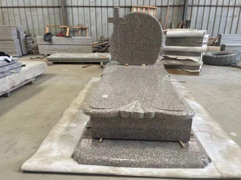 Natural Stone Black Granite Tombstone for Cremetery Garden