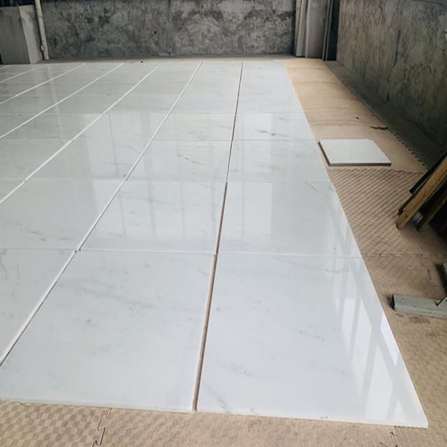 Atlantic White Natural Marble Stone Polished Slabs Cut-to-Size Tiles for Flooring and Wall and Work Tops
