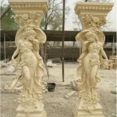 Decorative Roman Marble Flower Column Roman Pillars