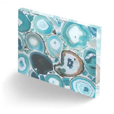 Transtones Blue Natural Stone Slab Agate Countertop &amp; Table