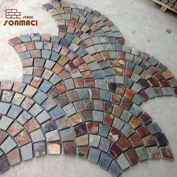 Multicolor Slate Natural Stone Paver Tiles