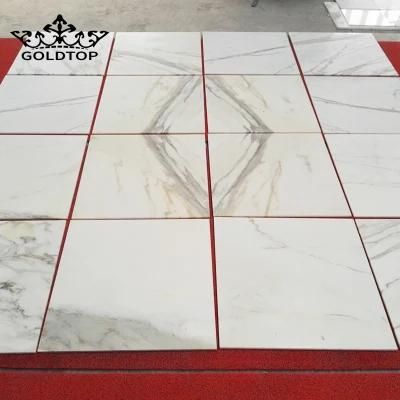 China Natural White/Grey/Black Stone Slabs Calacatta Gold Marble Wall Tiles for Floor Tile Countertop/Vanity Top Building Material