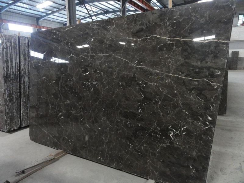 Popular Natural Grey Marble/Dark Emperador Slab and Tile for Hotel Wall Floor Decorate
