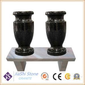 Black Granite Flower Vase for Headstone and Monument