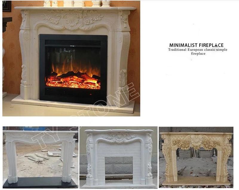 White Marble Carving Decoration Mantel Surround