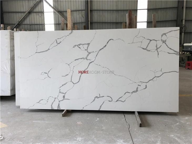 Grey Quartz Slab Granite Kitchen Worktops