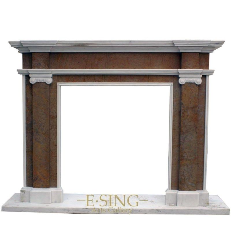 Hand Carved Natural Stone Life Size Marble Fireplace Mantel