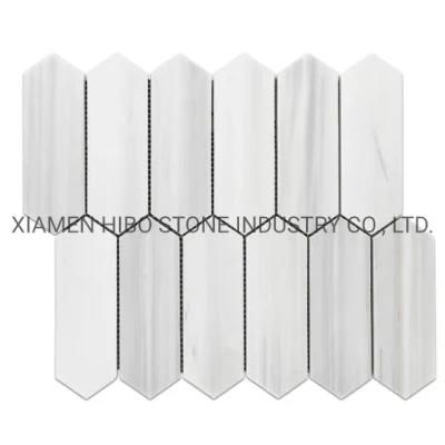 Turkey Marble Dolomite White 2X6 Picket Mosaic Tiles for Backsplash/Wall/Floor Interior Home Decor