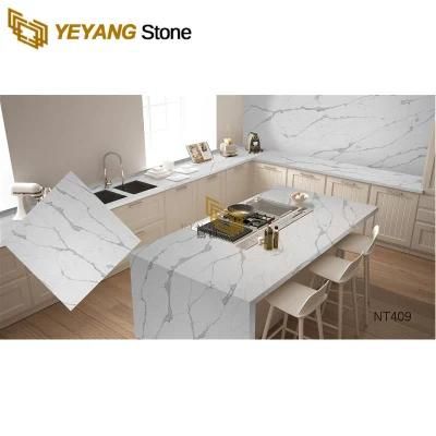 Calacatta Quartz Factory for Kitchen/Bathroom/Hotel/Project/Commercial/Residential/Vanity/Countertop