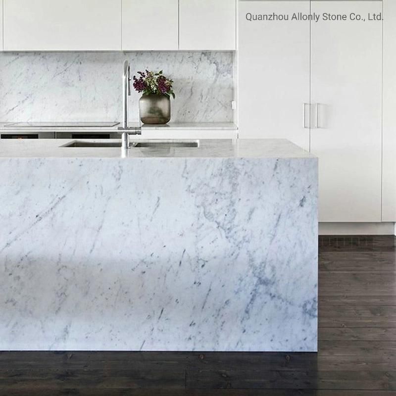 China Factory Natural Stone Snow White Marble Kitchen Benchtop
