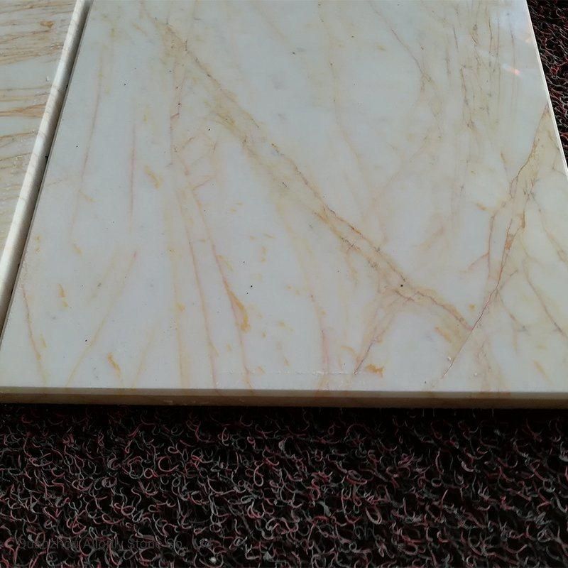 Golden Spider Beige Marble Tiles and Floors with Gold Vein