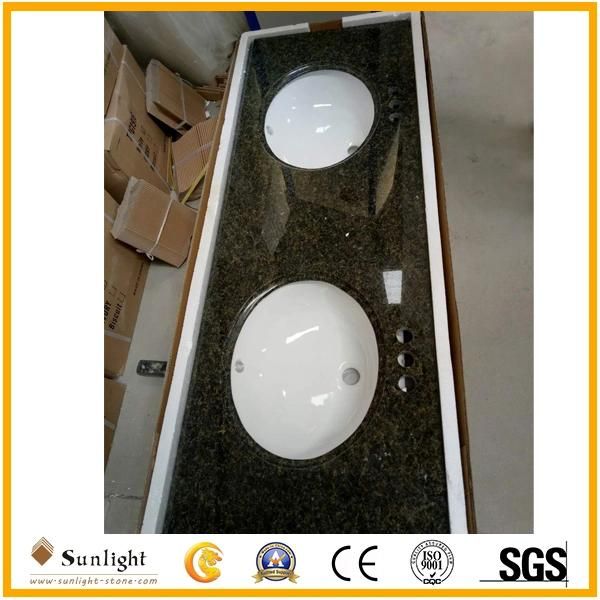 Prefabricated Marble Vanity Top with Backsplash and Internal Oval Sink