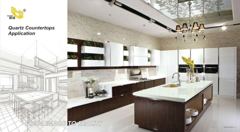 Engineered South Asia Grey Quartz Countertops for Kitchen (YQ-VN509)