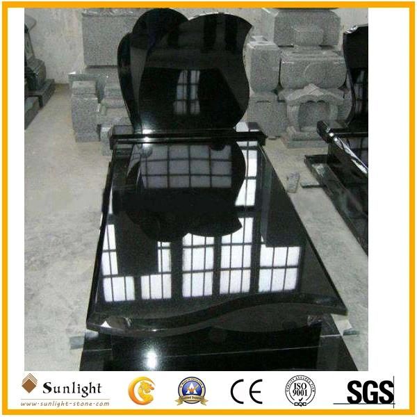 European Style Black G654 Dark Grey Granite Monument Memorial Tombstone