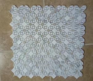 Grey Marble / Herringbone Mosaic &amp; Square Mosaic Tiles