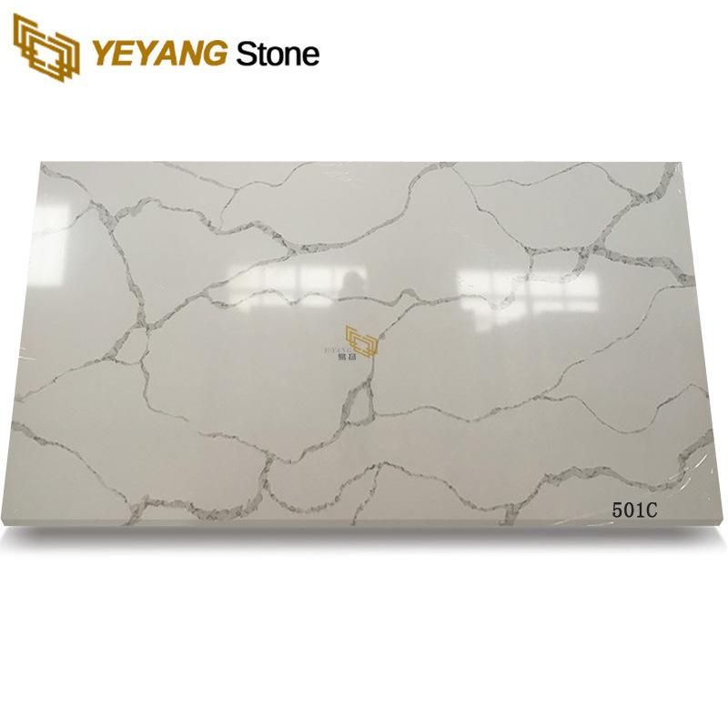 Calacatta Whtie Quartz Flooring and Wall Tiles for Bathroom Projects