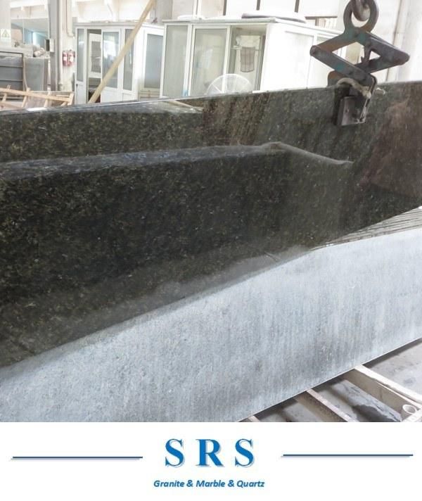 Natural Granite Laminated Full Bullnose Eased Edgesverde Ubatuba Santa Cecilia Granite Countertop for Kitchen Design