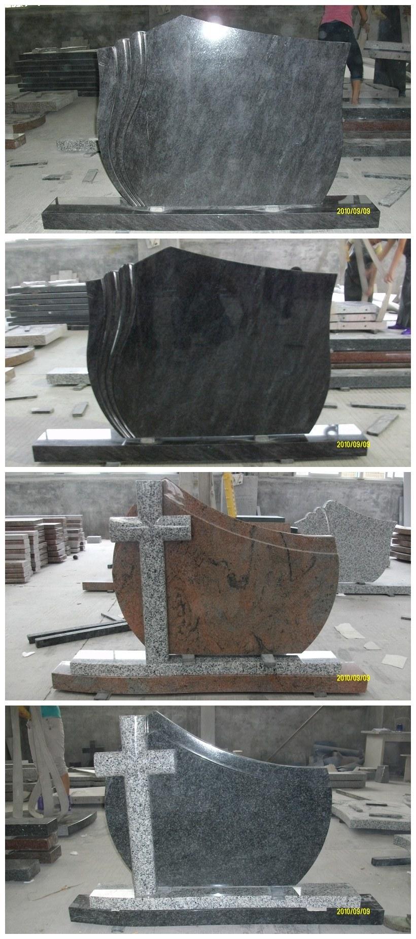 Natural Customized Muslim Style Tombstone Granite Monuments Headstone